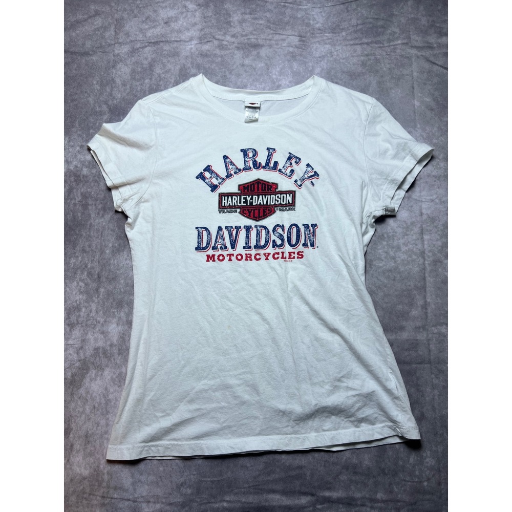 Harley-Davidson T-Shirt Women XL White Graphic Tee Arrowhead Peoria AZ 2018